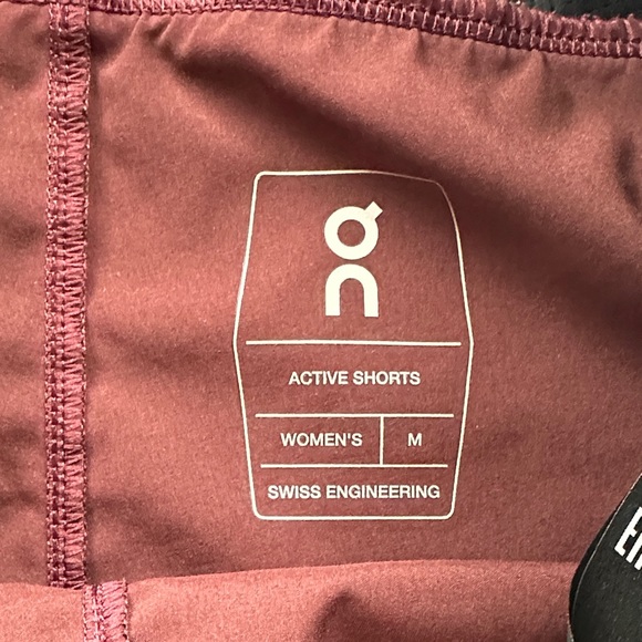 On Running Women's Black and Burgundy Athletic Shorts - Picture 6 of 9